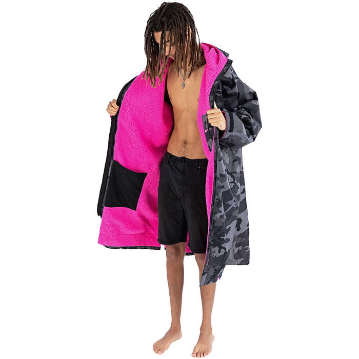 2024 Dryrobe Advance Langarmshirt Change Robe V3 DR104 - Black Camo / Pink